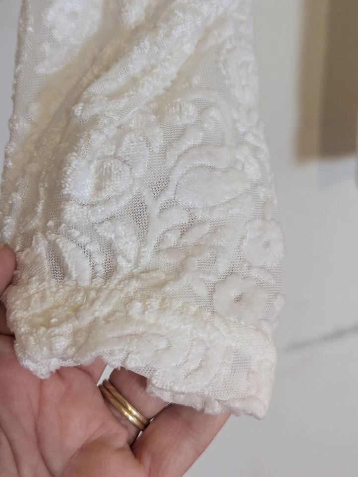 Top Christie Jill Terciopelo Burnout Talla XL Blanco/Marfil Floral Delicado Novia Foto 4 de 4