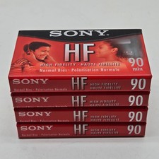 Sony Audio Cassette Tape HF 90 min High Fidelity Normal Bias Music C-90HFL 4 pk