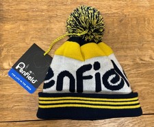 Penfield Sandford Beanie Bobble Hat Dark Blue Yellow White