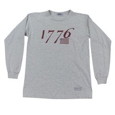 Bayside 1776 T-Shirt Mens Medium Gray Declaration Independence USA Made 2 Sided