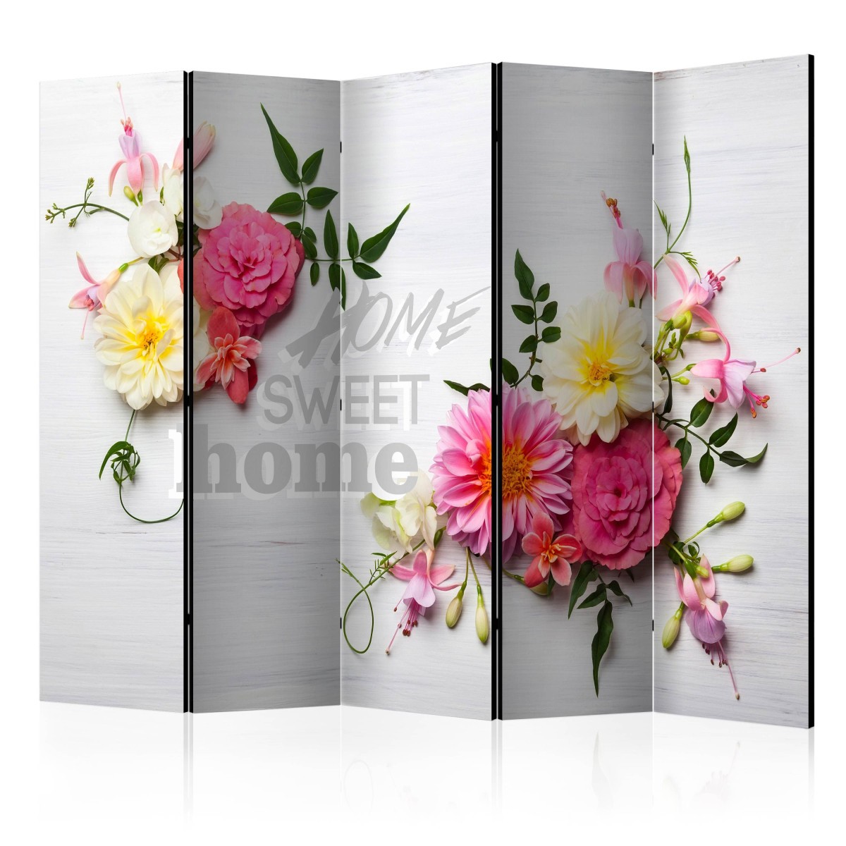 Paravent 5 Volets Spring House 172x225cm en Toile Intissée pour Séparation de Pièce