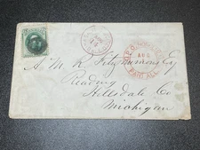 Hawaii 33 Cover to Michigan Negative H cancel KSPhilatelics (33HIx07)