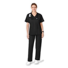 WINK Origins Quebec -Women's Full Elastic Cargo Scrub Pant Medium Tall Black