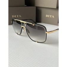 DITA Mach Five DRX 2087-A Matte Black Yellow Gold Gray Gradient Lens Sunglasse