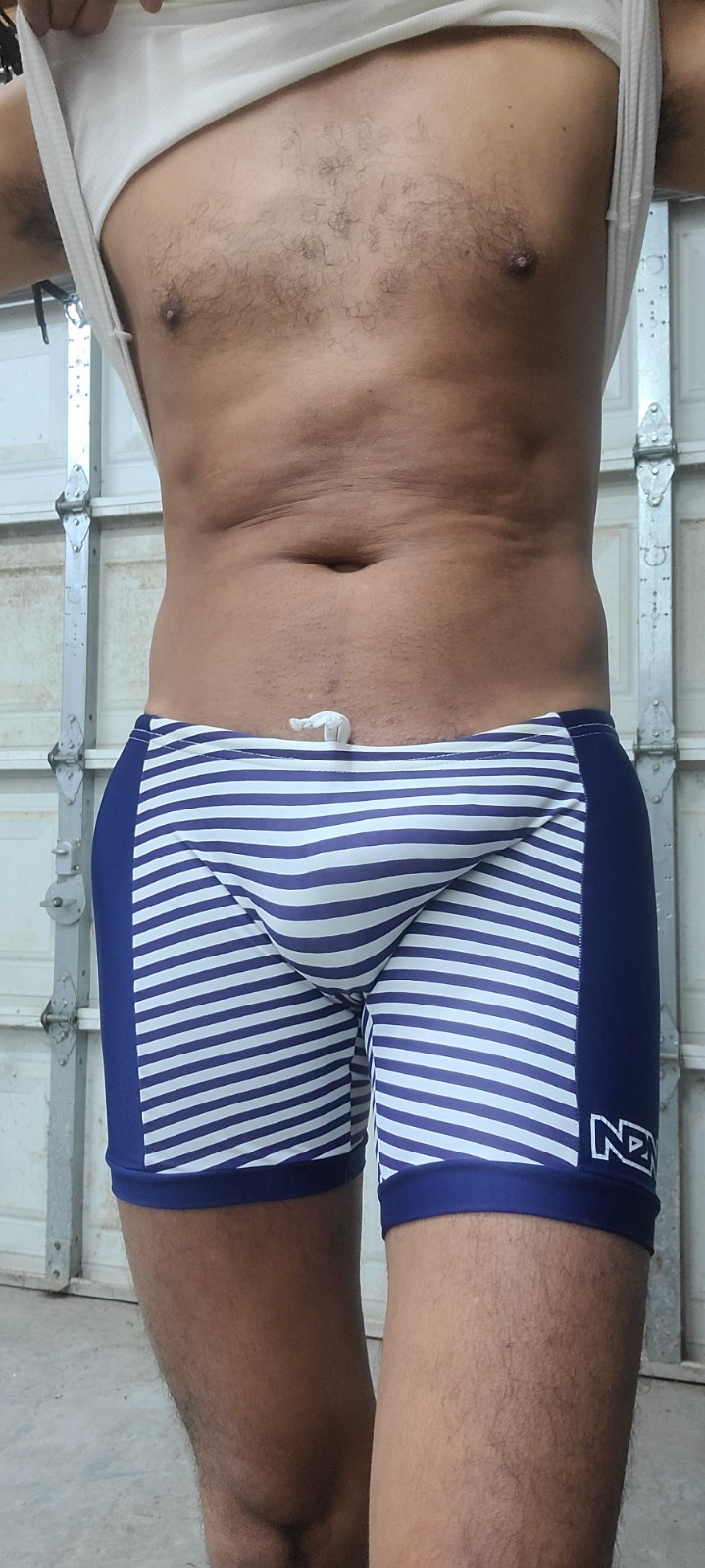 N2n Bodywear Swim Jammers Small Striped Navy