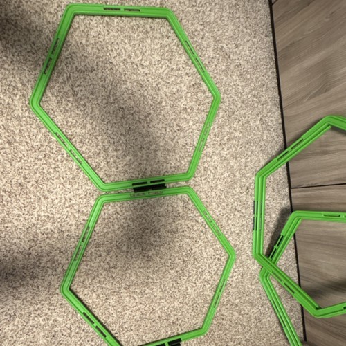 Yes4All Hex Agility Rings Set Soccer Training Green Plastic with Carry Bag - Picture 4 of 4
