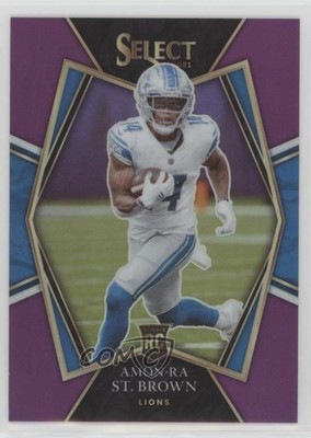 2021 Panini Select Premier Level Purple Prizm 12/75 Amon-Ra St Brown #173 yl0