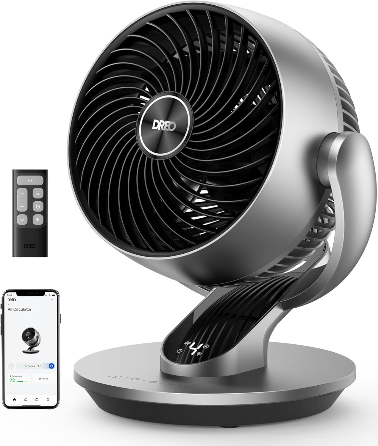 DREO Smart Fan for Bedroom,120° Vertical and 90° Oscillating Fan with Remote/Voi