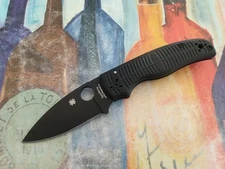 Spyderco Shaman Salt, Black CPM-MagnaCut Plain Blade, Black G-10 Handle