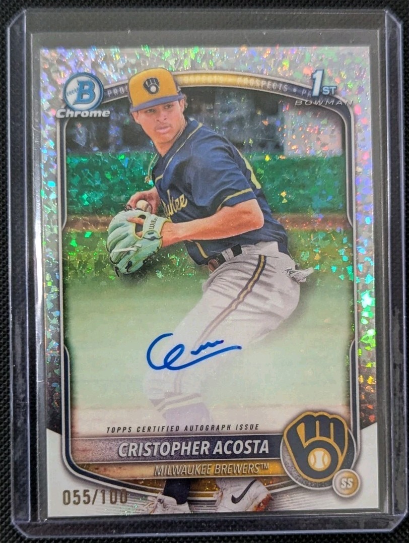 2025 Bowman Chrome - Cristopher Acosta - 1st - Prospects Auto /100 Mini-Diamond
