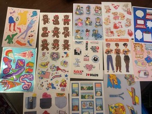 Vintage Hallmark Gibson and More Stickers Sheets Lot of 13