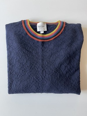 PAUL SMITH DAMEN KÜNSTLERSTREIFEN MERINOWOLLE BLAU PULLOVER SWEATER MEDIUM HERVORRAGENDER ZUSTAND