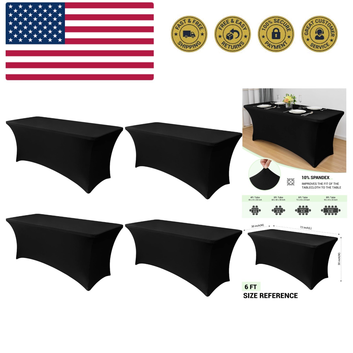 Set - Black Fitted Protection For Events