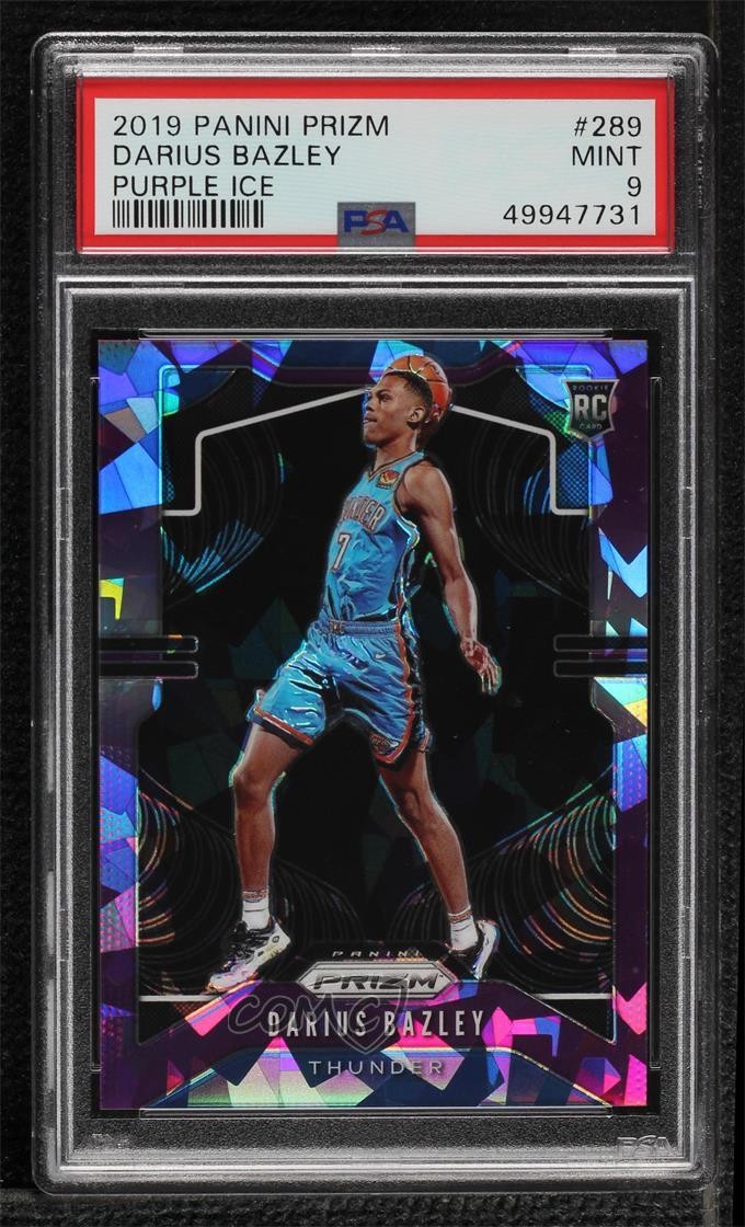 2019 Panini Prizm Purple Ice 72/149 Darius Bazley #289 PSA 9 MINT Rookie RC 5xx
