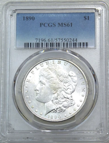 1890 P Morgan Silver Dollar PCGS MS61 Frosty Just Graded New Holder #L254C