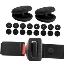10 Sets Seat Belt Button Stop Plastic Seat Belt Stop Clips Universal Black 10 Sets Seat Belt Button Stop Plastic Seat Belt Stop Clips Universal Black