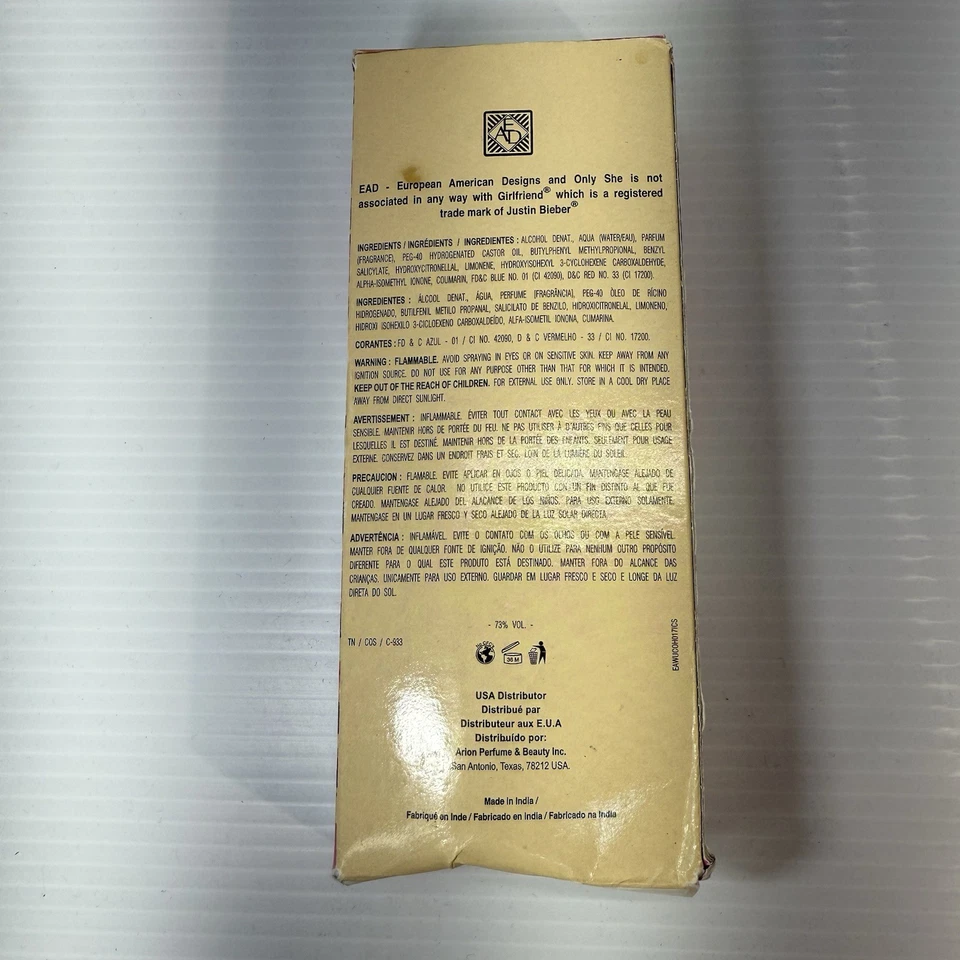 Lote de 2x EAD Only She Perfume Spray Feminino 2,5 oz 75ml Eau De Toilette - Imagem 2 de 4