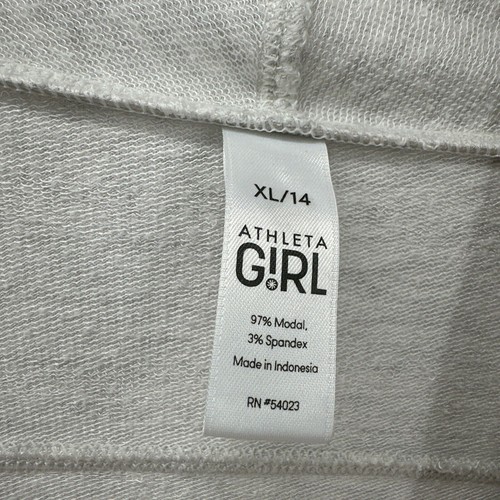 Athleta Sweater Girls XL 14 Open Cardigan Slub Knit Gray + Pockets Thumbholes - Picture 2 of 7