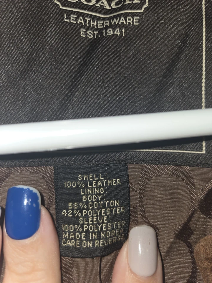 Chaqueta de cuero Coach vintage para mujer talla XS Foto 3 de 4