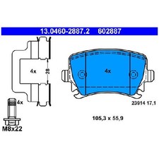Satz Bremsbeläge Bremsklötze hinten für Audi TT 8J3 8J9 id30740