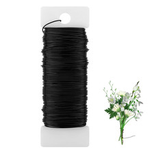 Black Metal Florist Wire 38 Yards 114 Ft 22 Gauge Flexible Wire for Crafts DIY W