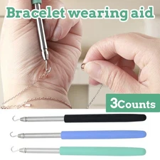 3 Counts Bracelet Helper Tool, Retractable Necklace Clasps Holder Quick Release 