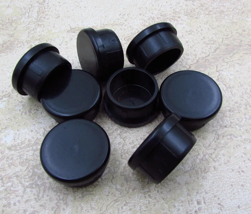 QTY 8  Black 1" Inch OD, 7/8" ID, Round Tube End Cap Plastic Insert Plugs