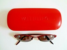 "Valentino" Eyeglasses 5393 Dark Lenses Vith Case Red Half Frame Italy