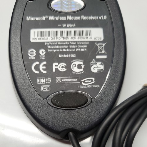Microsoft Wireless Laser Mouse 2000 Model 1058 With USB Receiver Model 1053 - Picture 8 of 8