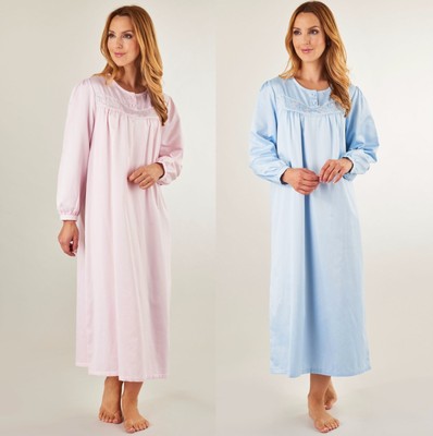 long satin nightdress with sleeves