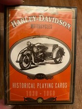 New Sealed Bicycle Playing Cards 1930-1950 Harley Davidson Historical Motorcycle