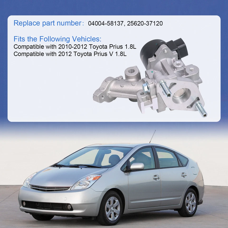 Nueva válvula EGR con junta 04004-58137 compatible con Toyota Prius V 2012-2017 1,8 L Foto 3 de 4