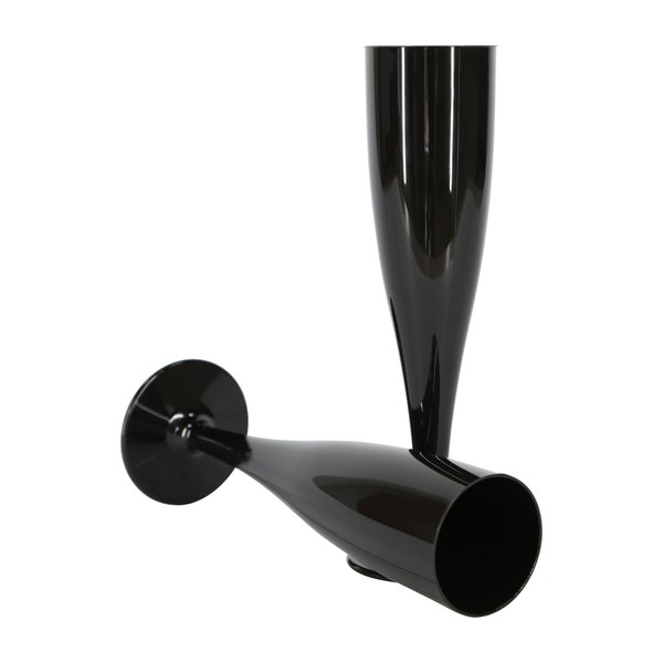 20 X Schwarze Prosecco Sektkelche 175 Ml Aus Biologisch Abbaubarem Kunststoff-image