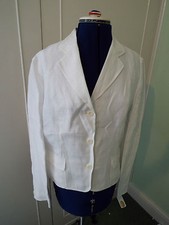 Talbots White Linen Jacket - Size 8 Long (us)