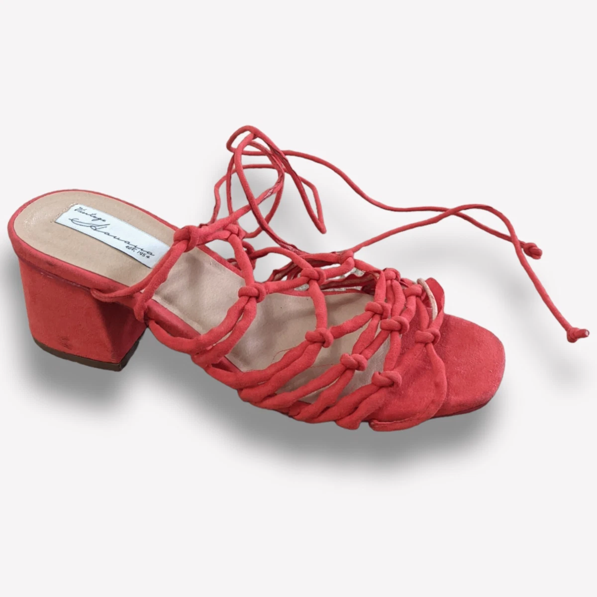 Knotted strappy 2025 block heeled sandals