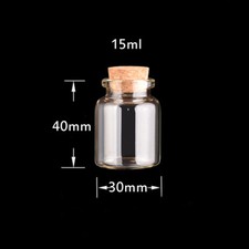 20pcs Glass Corks Bottles 30mm 15ml Transparent Multi-Purpose Mini Empty Jars