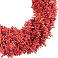 Gemstone Red Sea Coral Small Branch Beads Stick Beads 15" 5-15mm Free Shipping