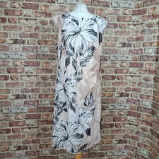 Roman Lace Dress Nude Pink Floral UK 20 Stretch Ruched Waist MOB - New