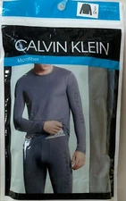 NWT CALVIN KLEIN MEN  BASE LAYER LONG SLEEVE CREW GRAY SHIRT UNDERWEAR SMALL $34