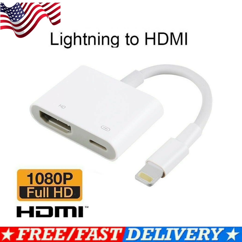 Lightning to HDMI Digital TV AV Adapter 1080P HDMI Cable For Apple iPad iPhone