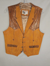 Silton 70s Leather and Snake Skin Mens Western Style Vest