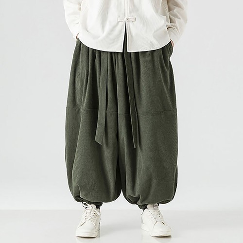 Men Harem Pants Loose Elastic Waist Large Pockets Design Hippie Yoga Drop Pants - Picture 8 of 39