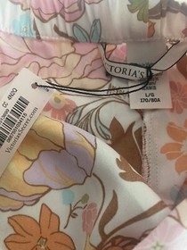 Victoria&rsquo;s Secret Satin Pajama Pants Large After Hours Pockets Silky Floral NWT