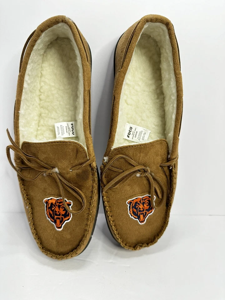 Mocasines pantuflas grandes de los Chicago Bears de la NFL para hombre Foto 2 de 4