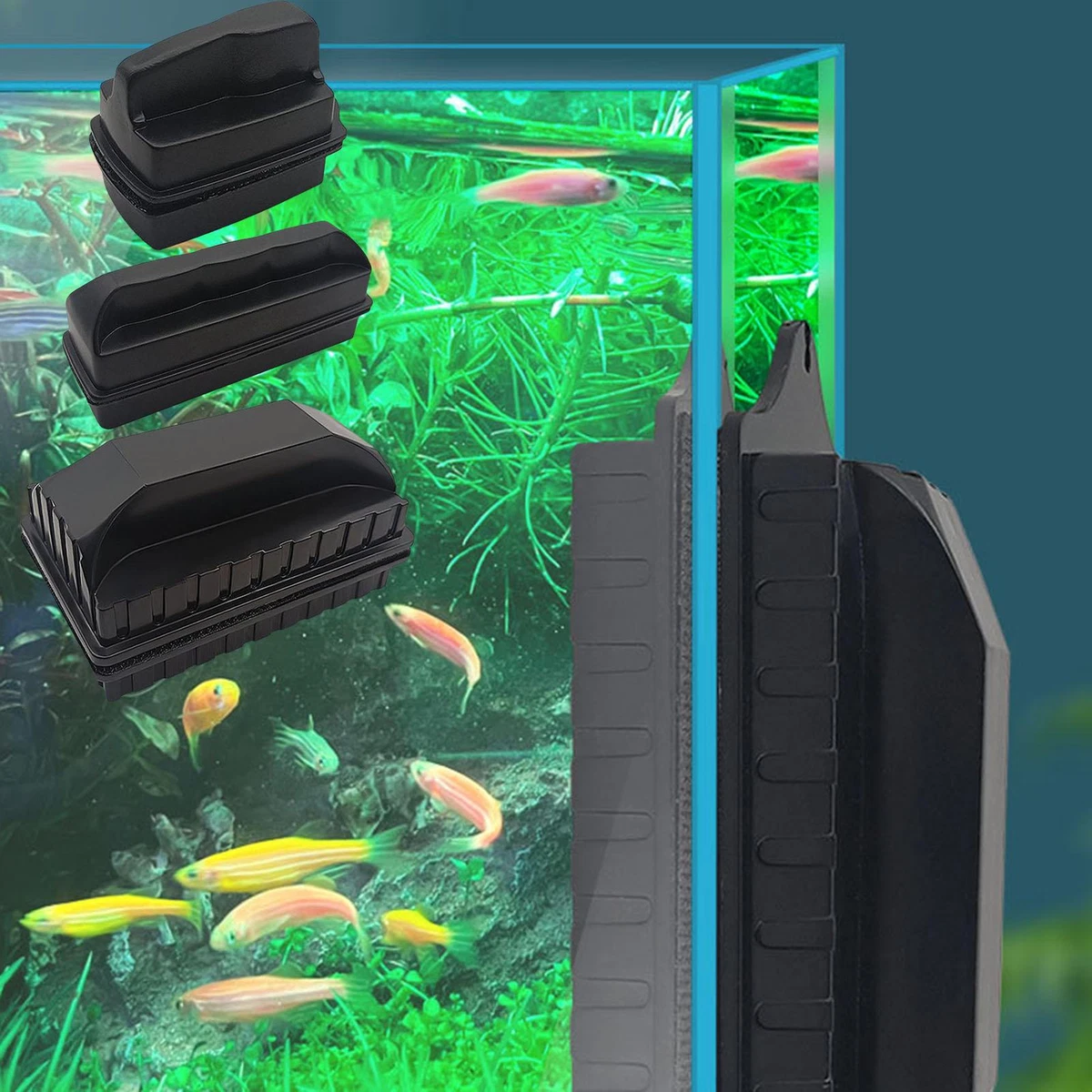 Magnetic Aquarium Glass Cleaning Brush Double Sided Fish Tank Algae Scraper