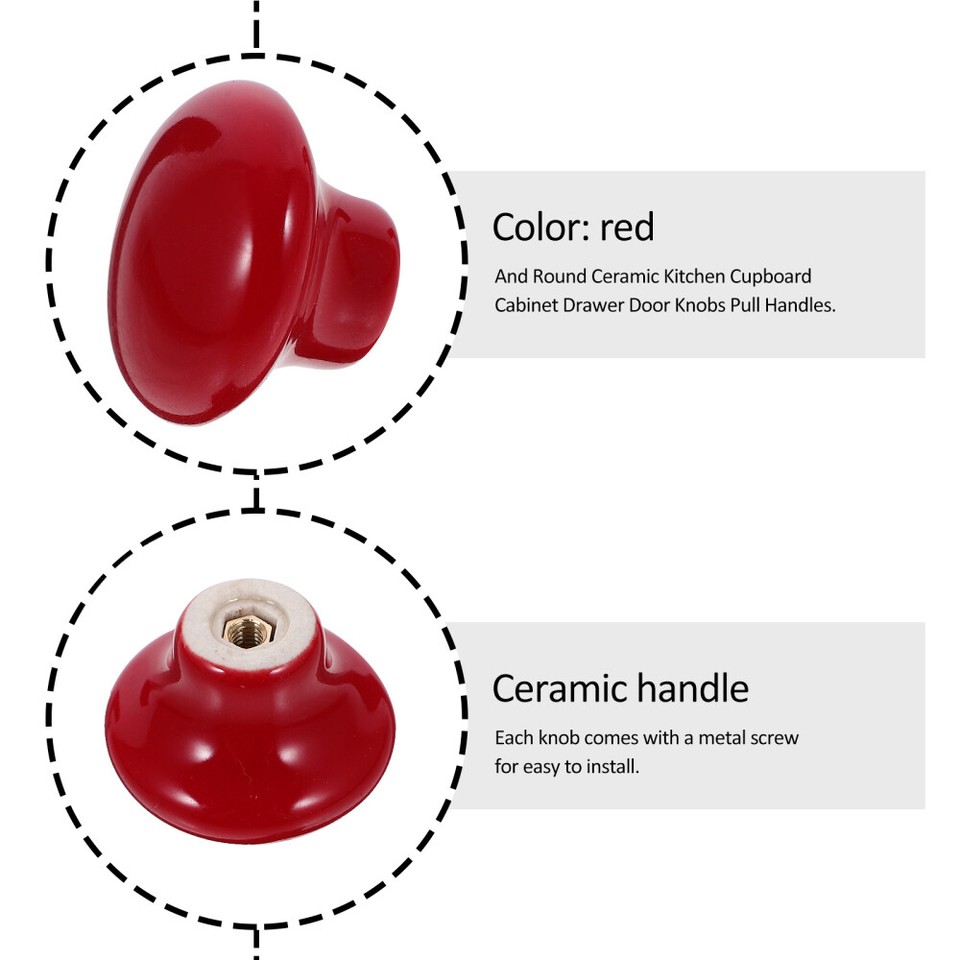 5 Pcs Black Dressers White Knobs for and Drawers Dressing