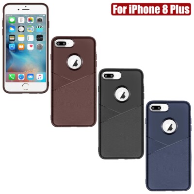For iPhone 8 Plus Case Leather & TPU Soft Thin Skin Protective Back Cover