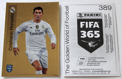 PANINI shiny GOLDEN Sticker CRISTIANO RONALDO CR7 No. 389 FIFA 365