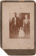 Antique Cabinet Card Circa 1890s Family Portrait Mother Father Standing Baby