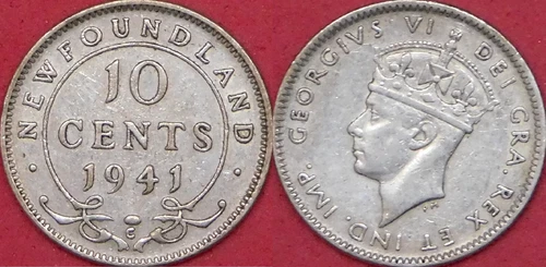 Newfoundland 10 Cents coin from a recent eBay sale